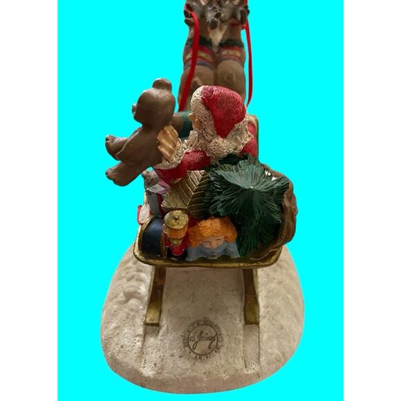 Vtg Jaimy Christmas Santa Sleigh 8 Flying Reindeer Figurine Sculpture 16” T - Picture 5 of 16